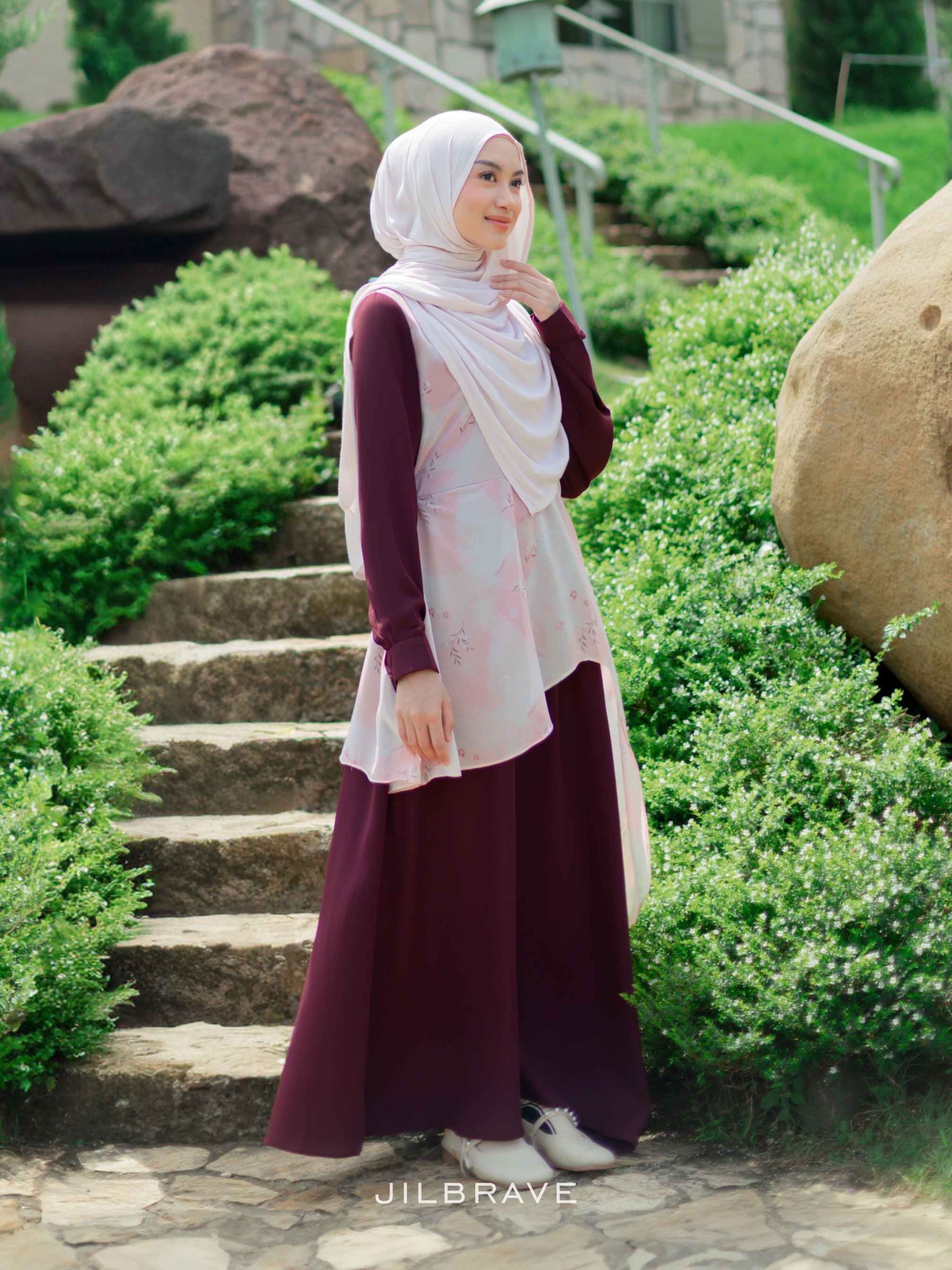 JILBRAVE Hasna Dress Gamis Motif Feminine Elegant