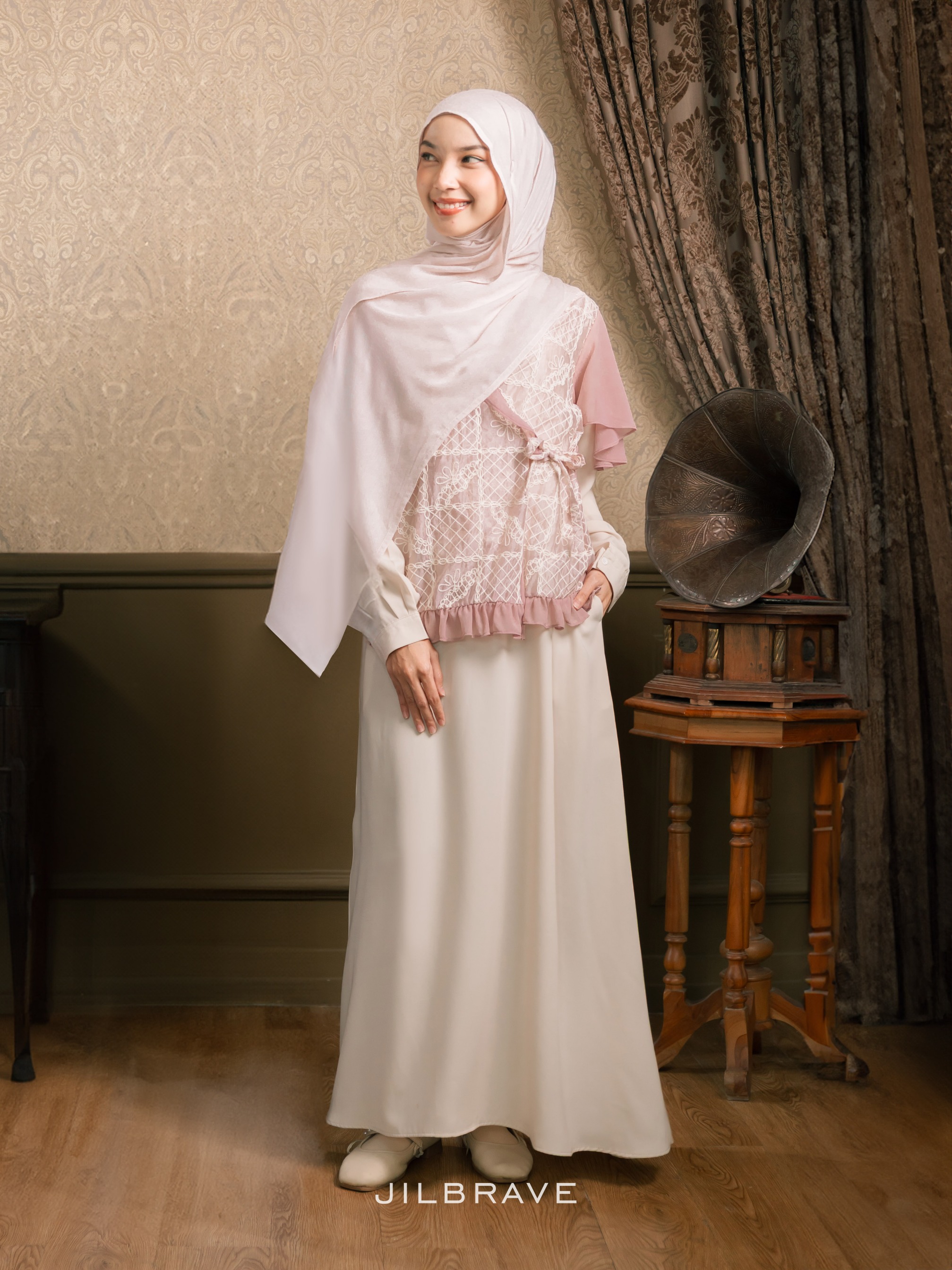 Keelia Dress Gamis Set Outer Kondangan Muslimah Feminine Elegant