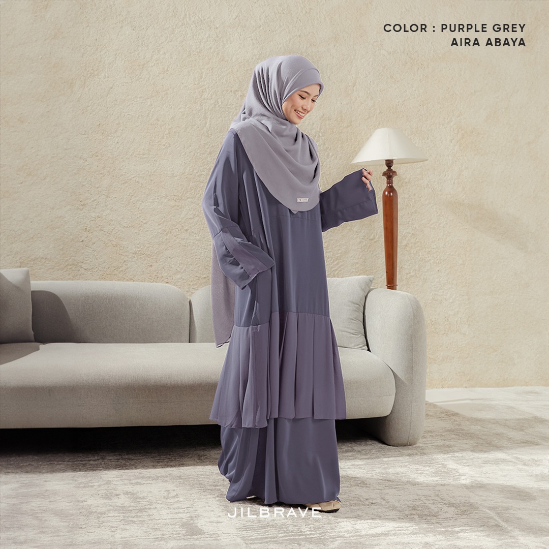 JILBRAVE Aira Abaya Gamis Muslimah Haji Umroh Daily Wear Basic Polos Flowy