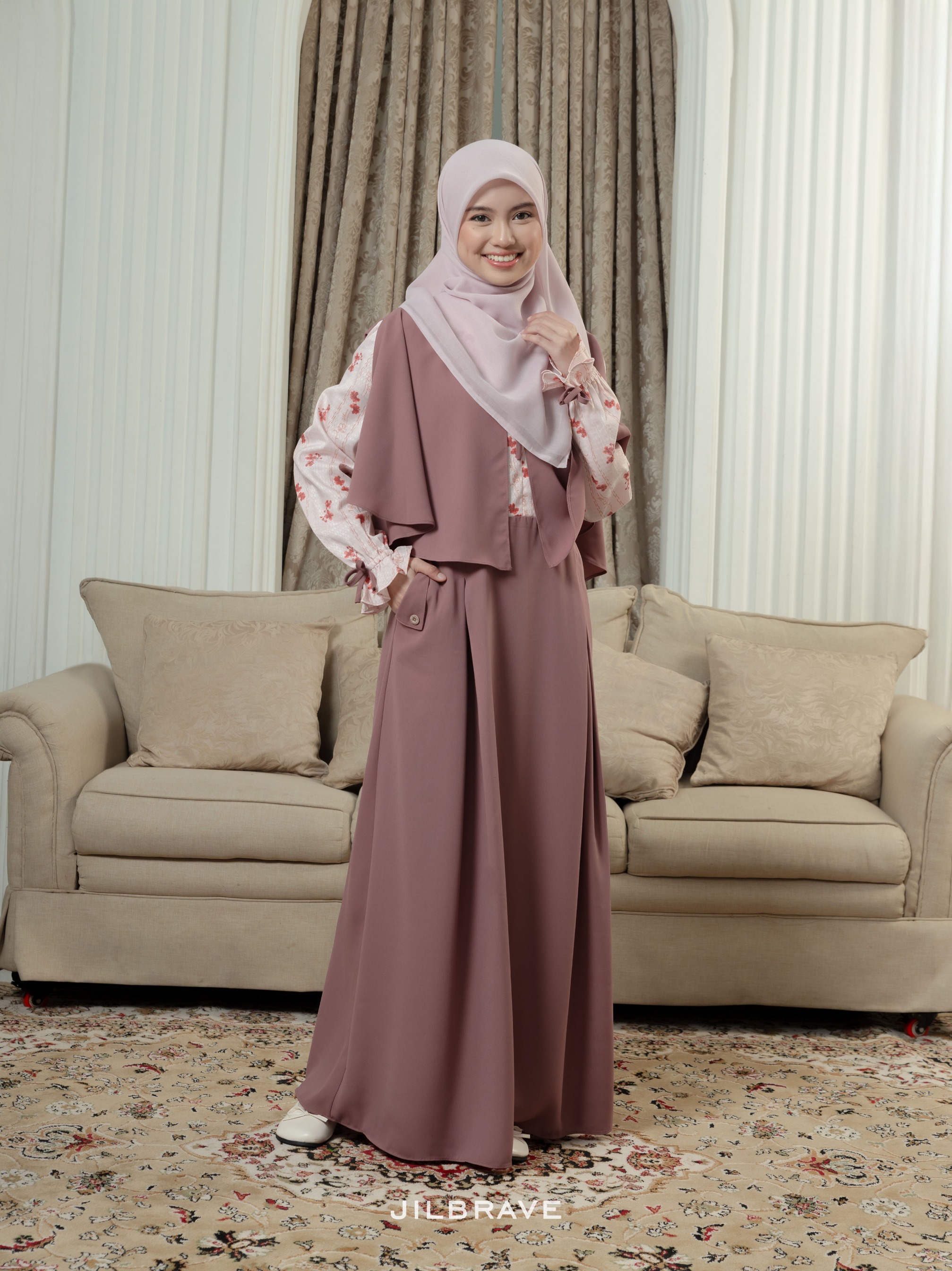 Jenna Dress Gamis Wanita 4 in 1 Look Motif TENCEL™ Premium