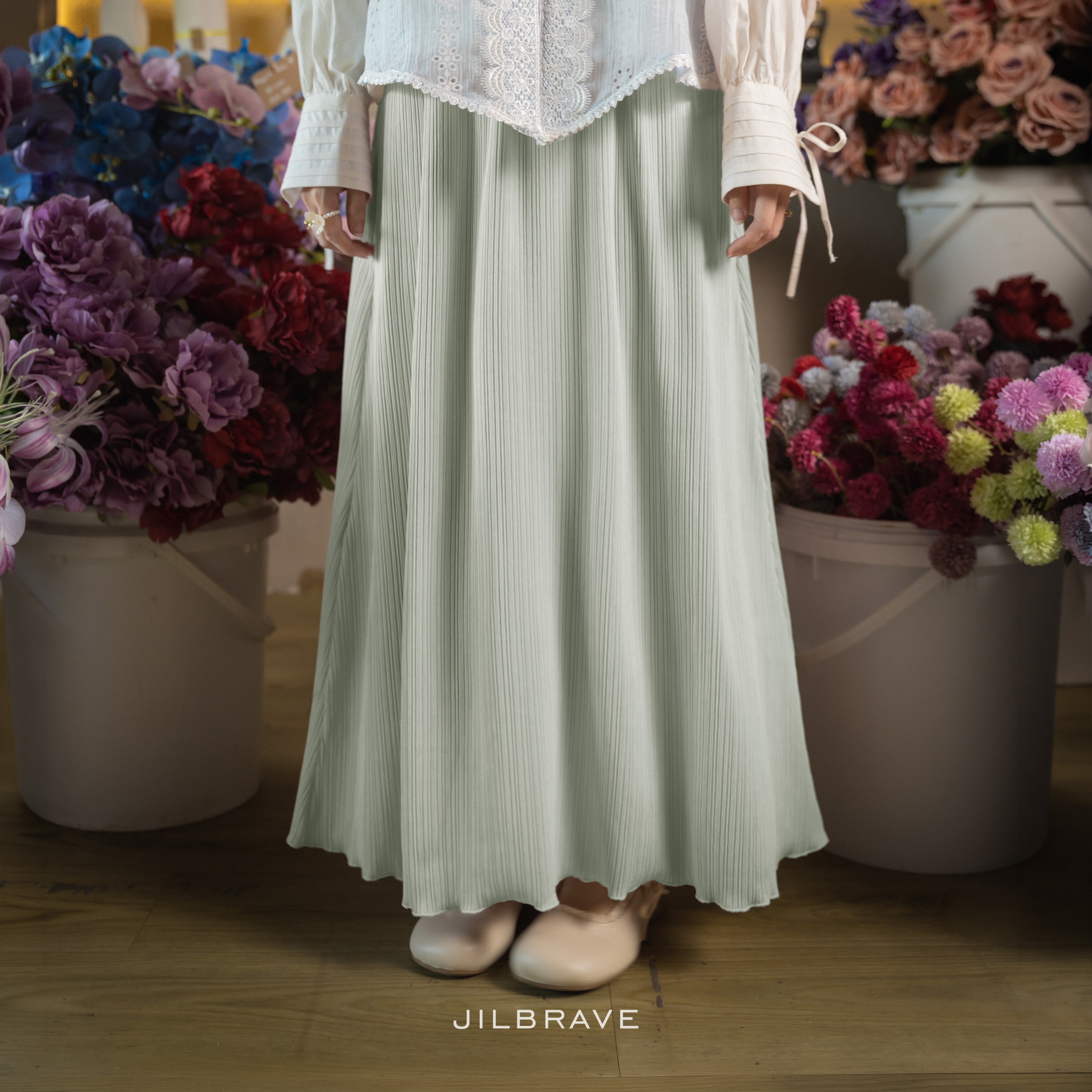 Ira Skirt Rok A-Line Knit Stripe Casual Daily Flowy