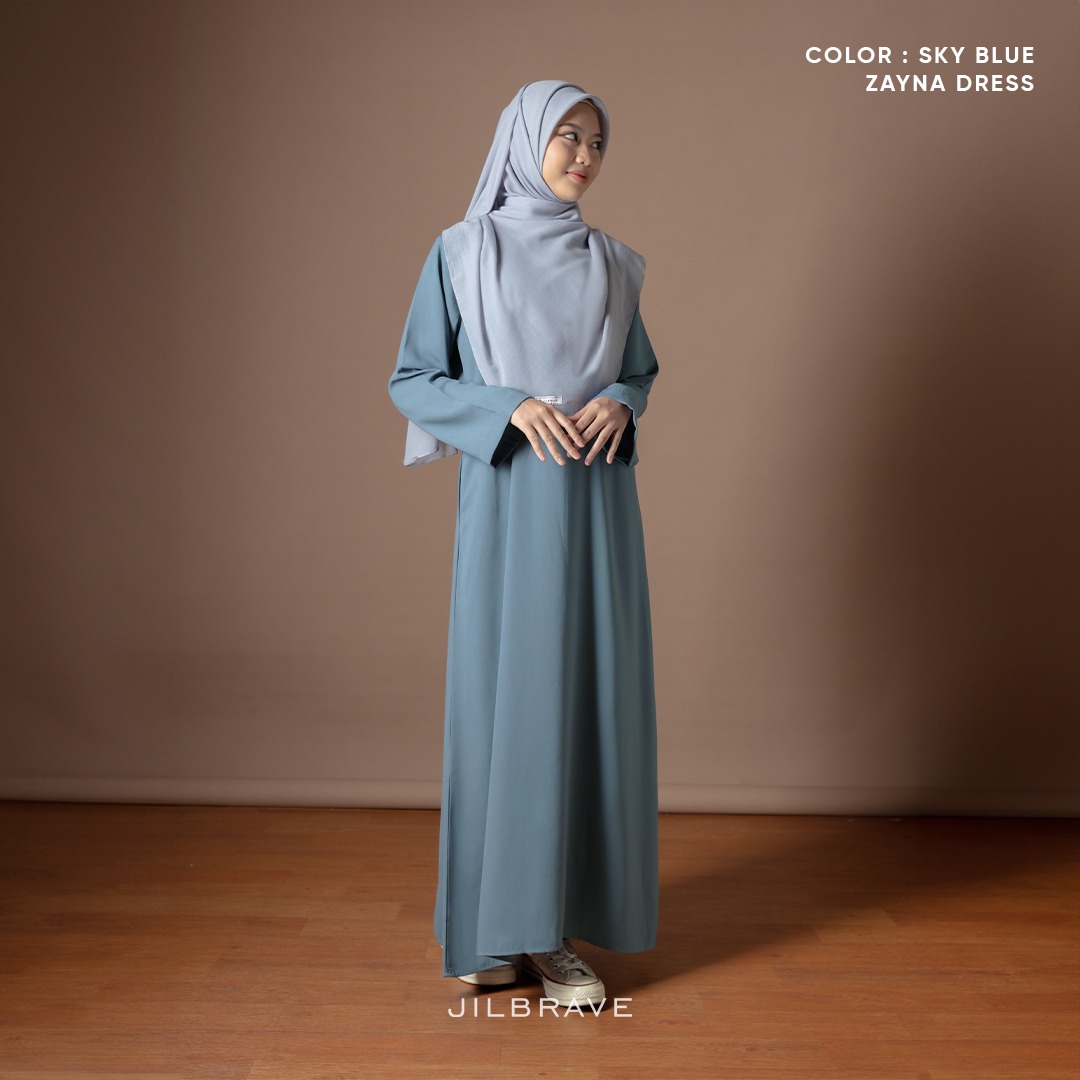 JILBRAVE Zayna Dress Wanita Gamis Basic Plain Simple