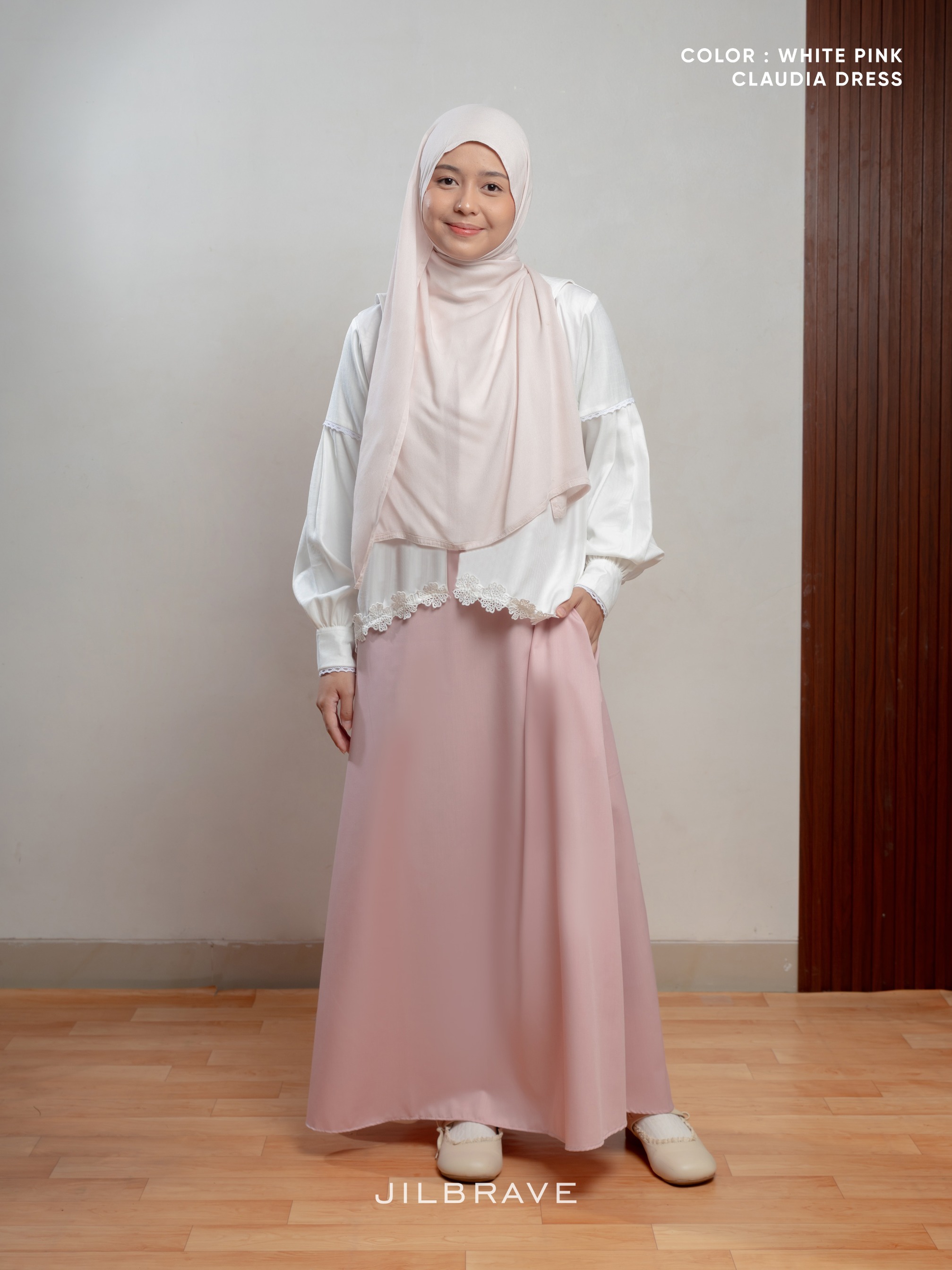JILBRAVE Claudia Dress Gamis Set Outer Bordir Feminine Casual Elegant Look