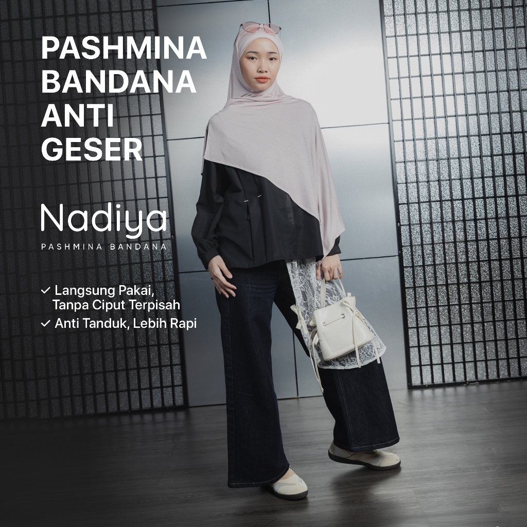 Nadiya Pashmina Bandana Instant Modal Stretch Anti Geser Hijab Instan Wudhu Friendly