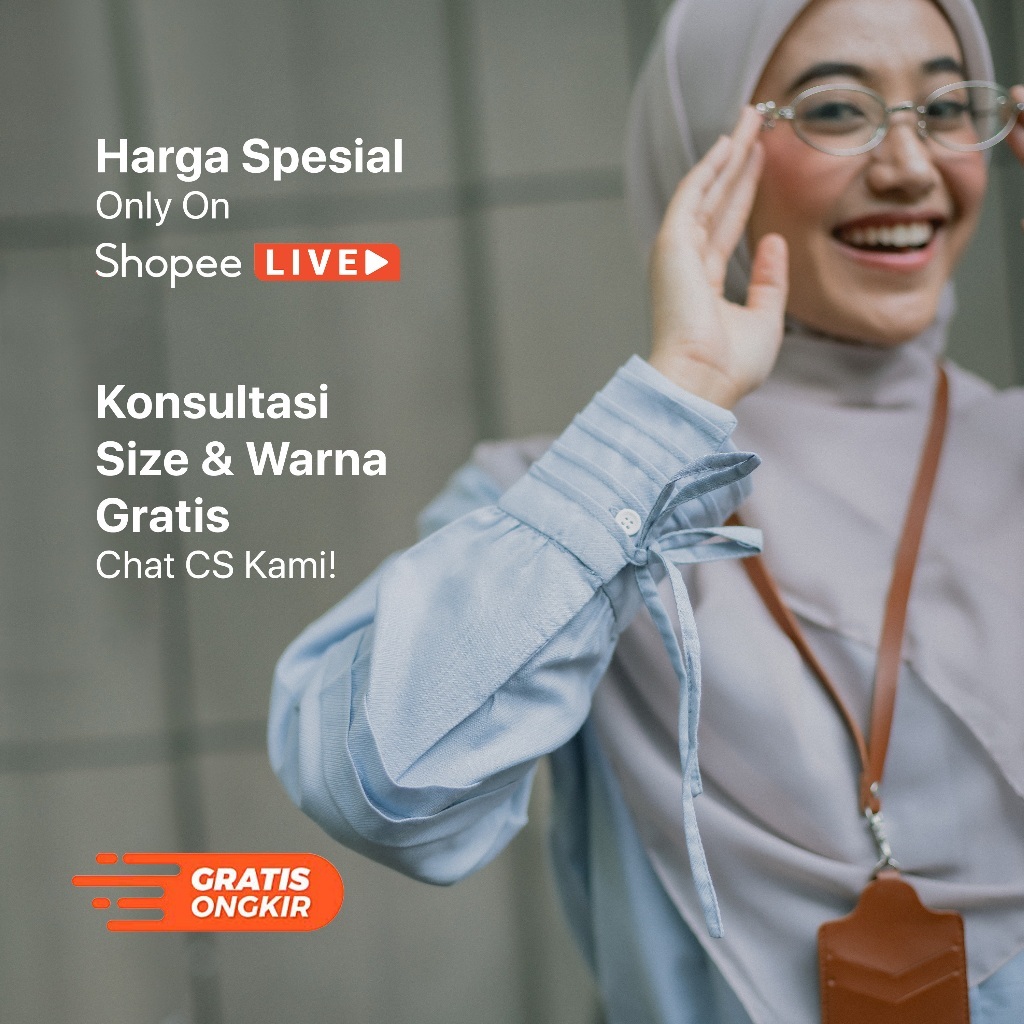 Camelia Blouse Kemeja Wanita Polos Cotton Lengan Balon Modest Semi Formal Kerja Kuliah