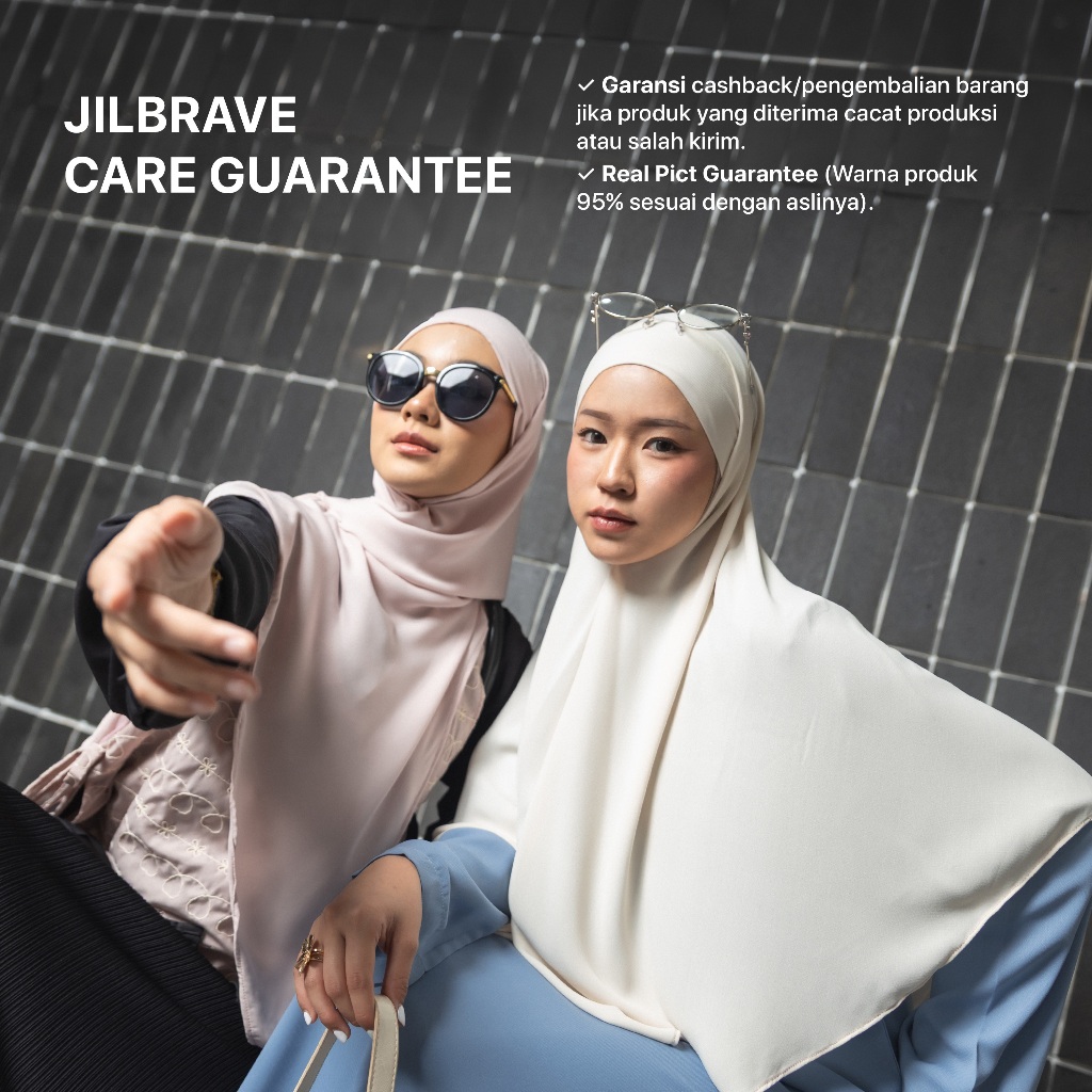 JILBRAVE Khafia Khiban Maheen Anti UV Hijab French Square Semi Instan Inner Bandana Adem Syar'i