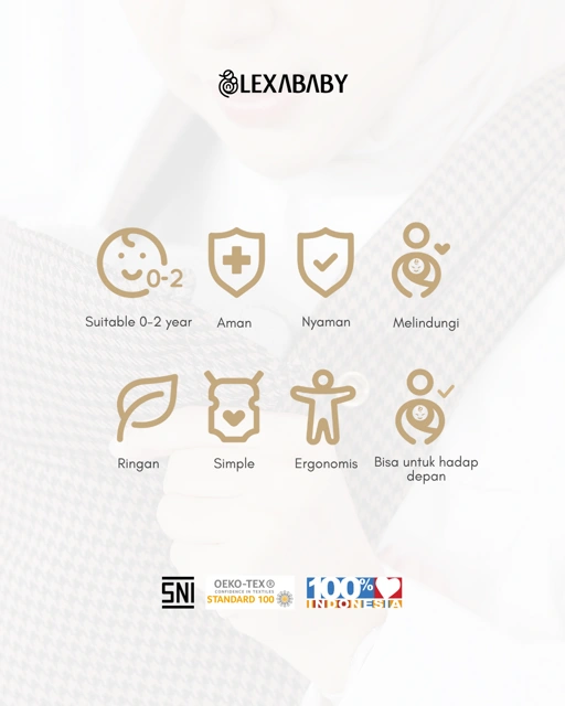 Image of Gendongan Premium Hadap Depan - Lexa by nanababycarrier Gendongan SSC M Shape Adjustable Newborn (1 bulan) - 2 tahun