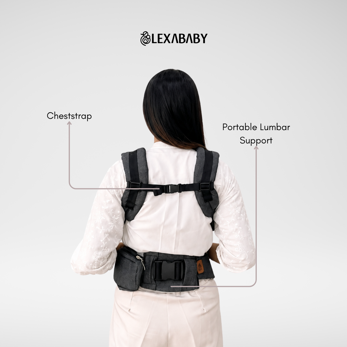 Gendongan bayi Mshape hadap depan newborn sampai 2 tahun lexa Denim series by nanababycarrier