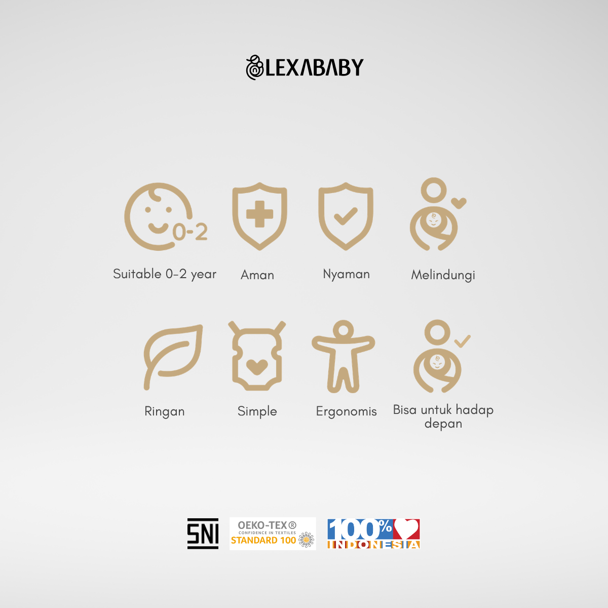 Nanababycarrier - LEXA Gendongan Bayi SSC M-Shape Gendongan Hadap Depan Newborn 1 Bulan - 2 Tahun