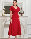LONGDRESS SCUBA MERAH - VA2117