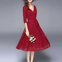 mididress brukat stretch lapis scuba - VA2144