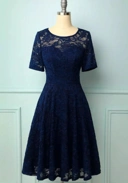 MIDIDRESS BRUKAT STRETCH LAPIS SCUBA - VA2145