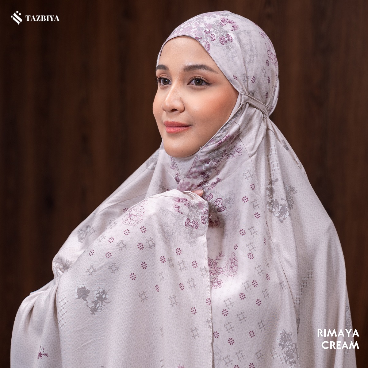 TAZBIYA - Mukena RIMAYA Series (Mukena Dewasa Motif Bunga Bahan Rayon)