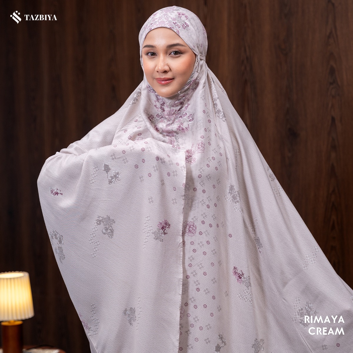 TAZBIYA - Mukena RIMAYA Series (Mukena Dewasa Motif Bunga Bahan Rayon)