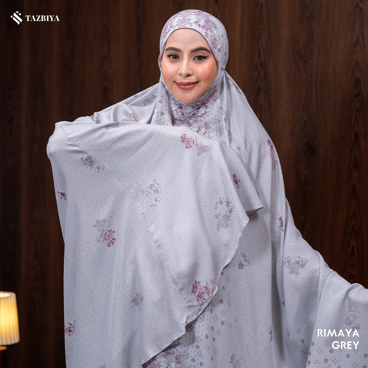 TAZBIYA - Mukena RIMAYA Series (Mukena Dewasa Motif Bunga Bahan Rayon)