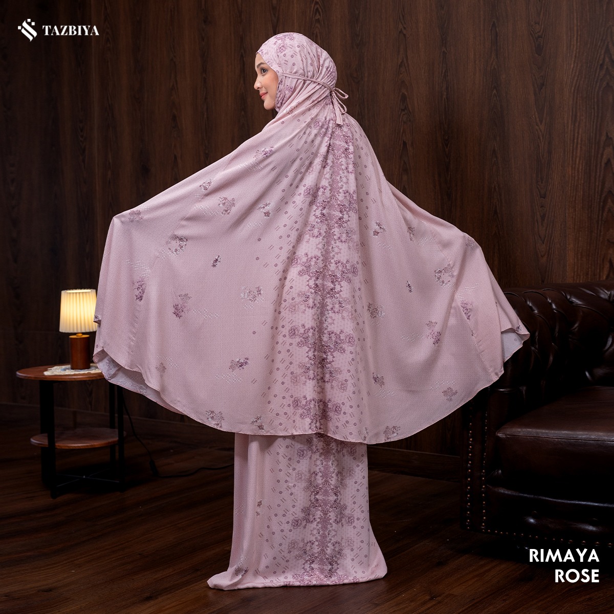 TAZBIYA - Mukena RIMAYA Series (Mukena Dewasa Motif Bunga Bahan Rayon)