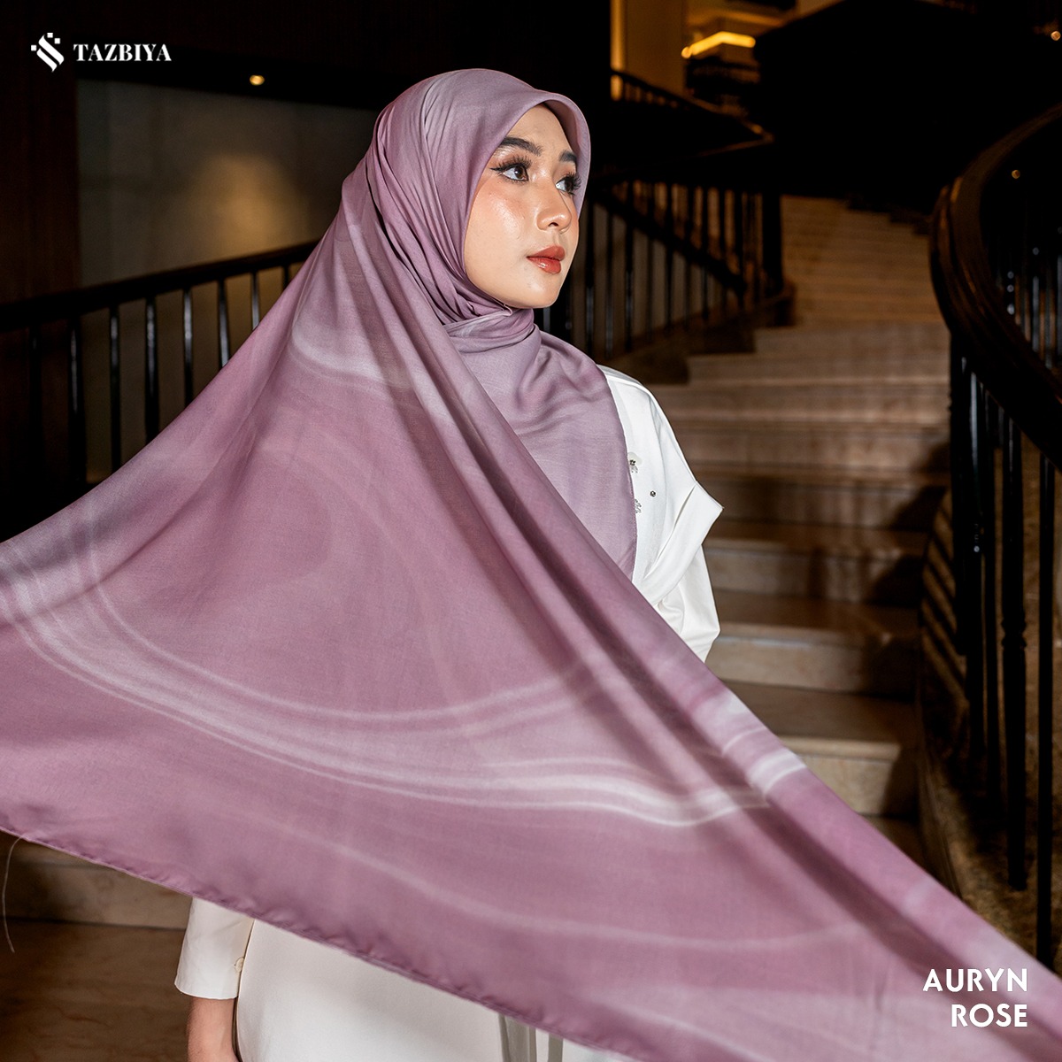 [NEW!] TAZBIYA SCARF AURYN VOAL ULTRAFINE SERIES I HIJAB VOAL SQUARE MOTIF JAHIT TEPI I JILBAB SEGI EMPAT MOTIF 115 x 115