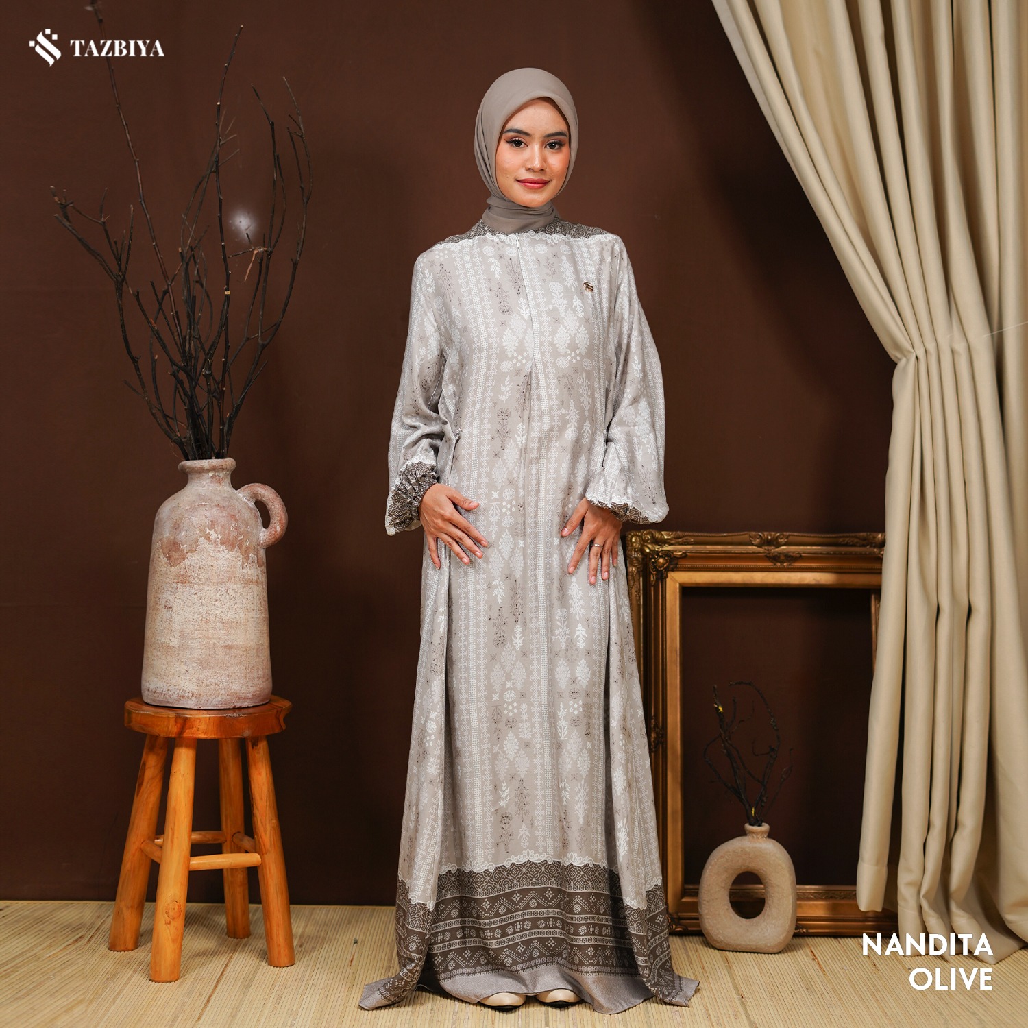 TAZBIYA MUSLIMWEAR GAMIS RAYON PREMIUM NANDITA SERIES