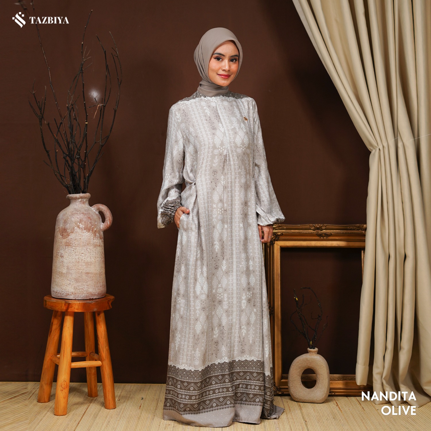 TAZBIYA MUSLIMWEAR GAMIS RAYON PREMIUM NANDITA SERIES