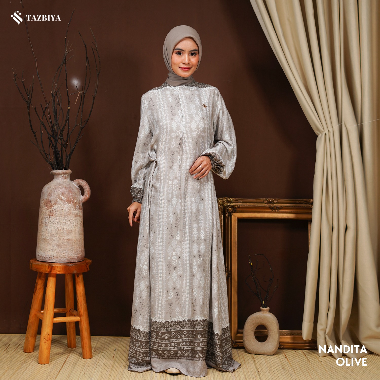 TAZBIYA MUSLIMWEAR GAMIS RAYON PREMIUM NANDITA SERIES