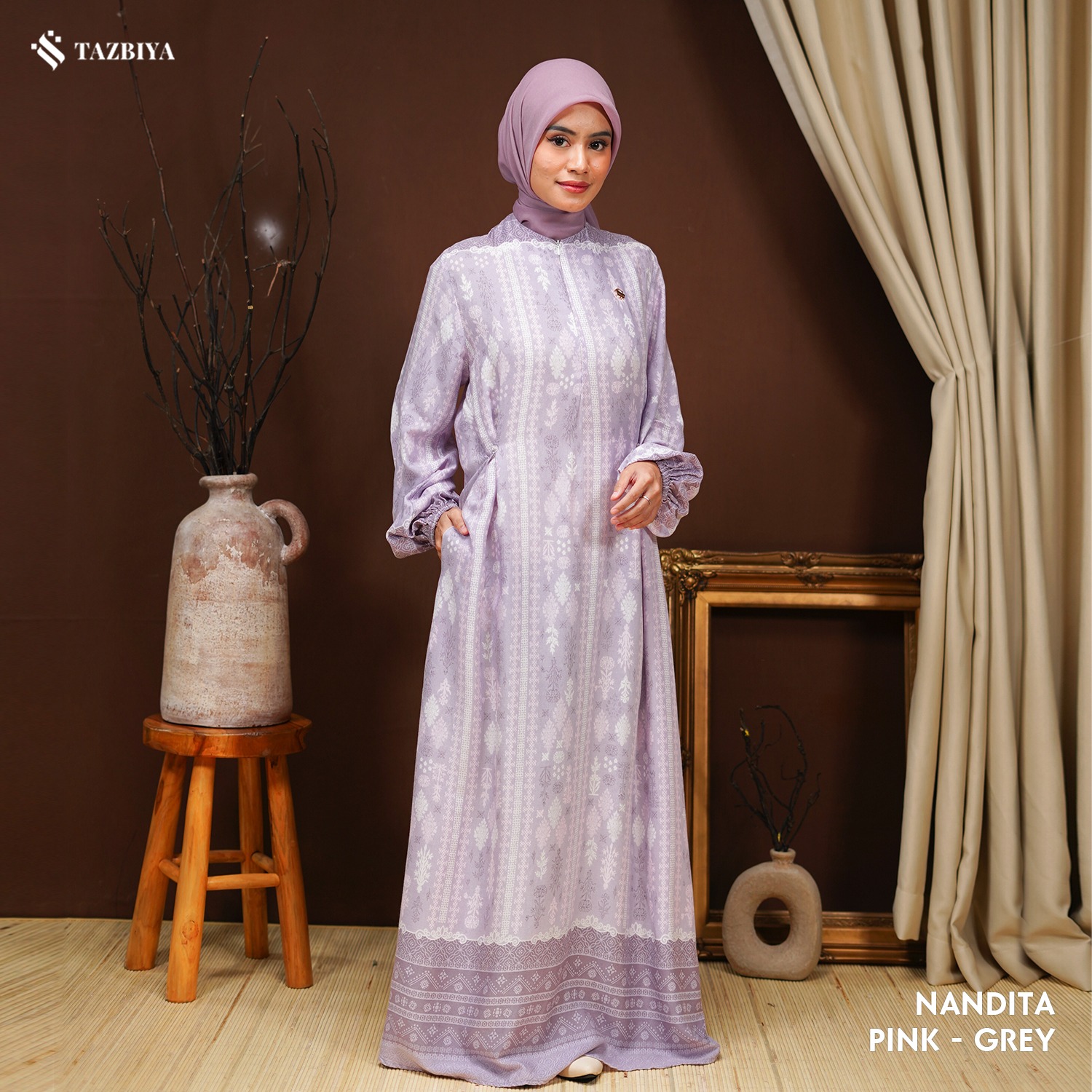 TAZBIYA MUSLIMWEAR GAMIS RAYON PREMIUM NANDITA SERIES