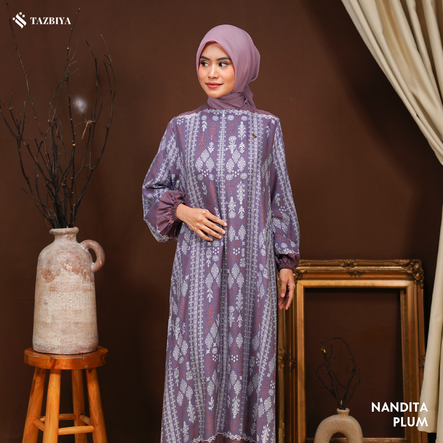 TAZBIYA MUSLIMWEAR GAMIS RAYON PREMIUM NANDITA SERIES