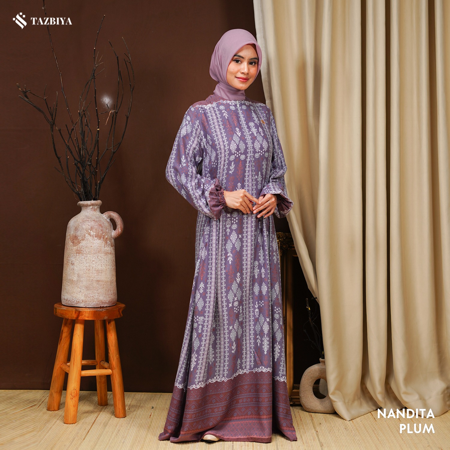 TAZBIYA MUSLIMWEAR GAMIS RAYON PREMIUM NANDITA SERIES