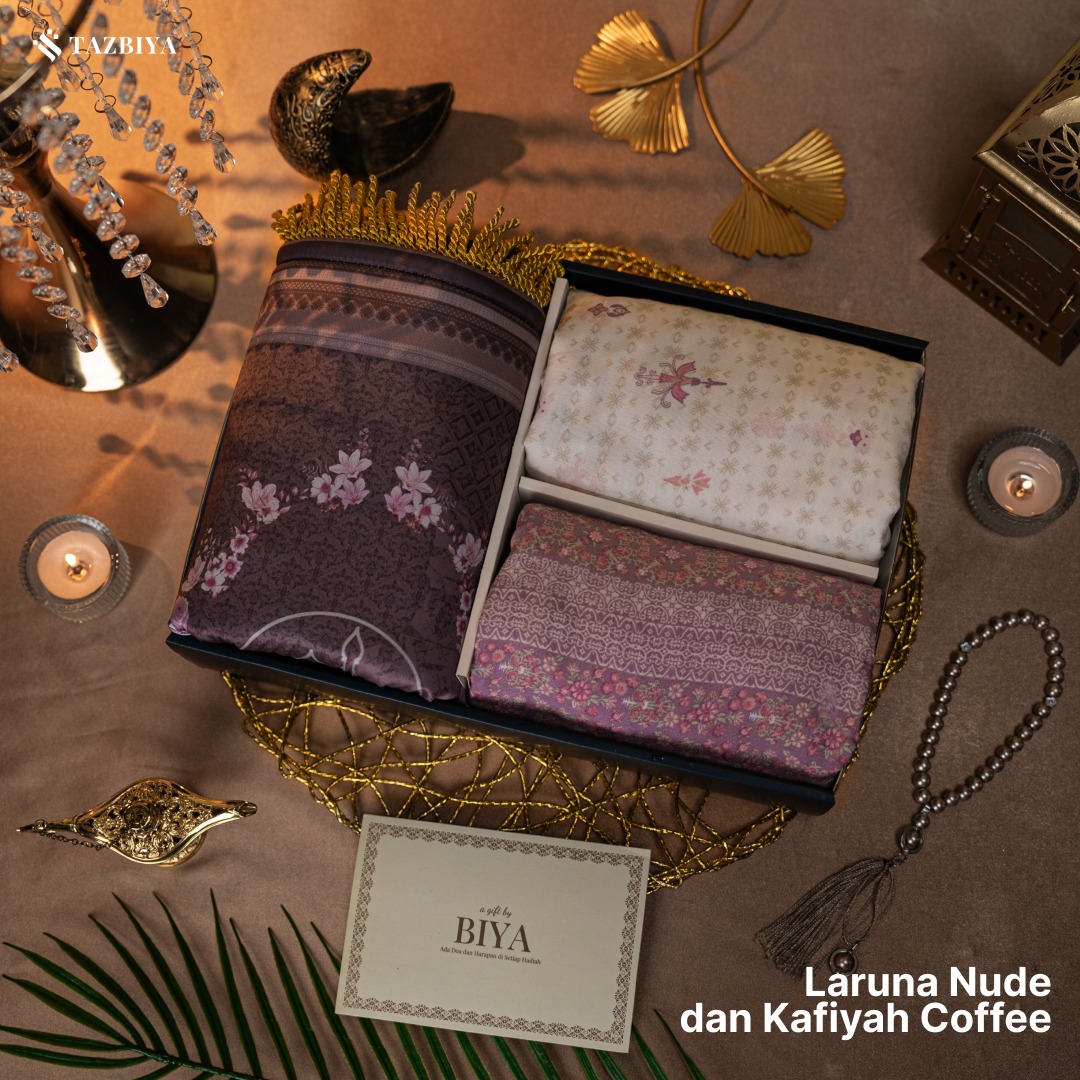TAZBIYA GIFT COUPLE BUNDLING SET MUKENA DAN SAJADAH BUSA DEWASA I Hadiah Pernikahan I Paket Seserahan