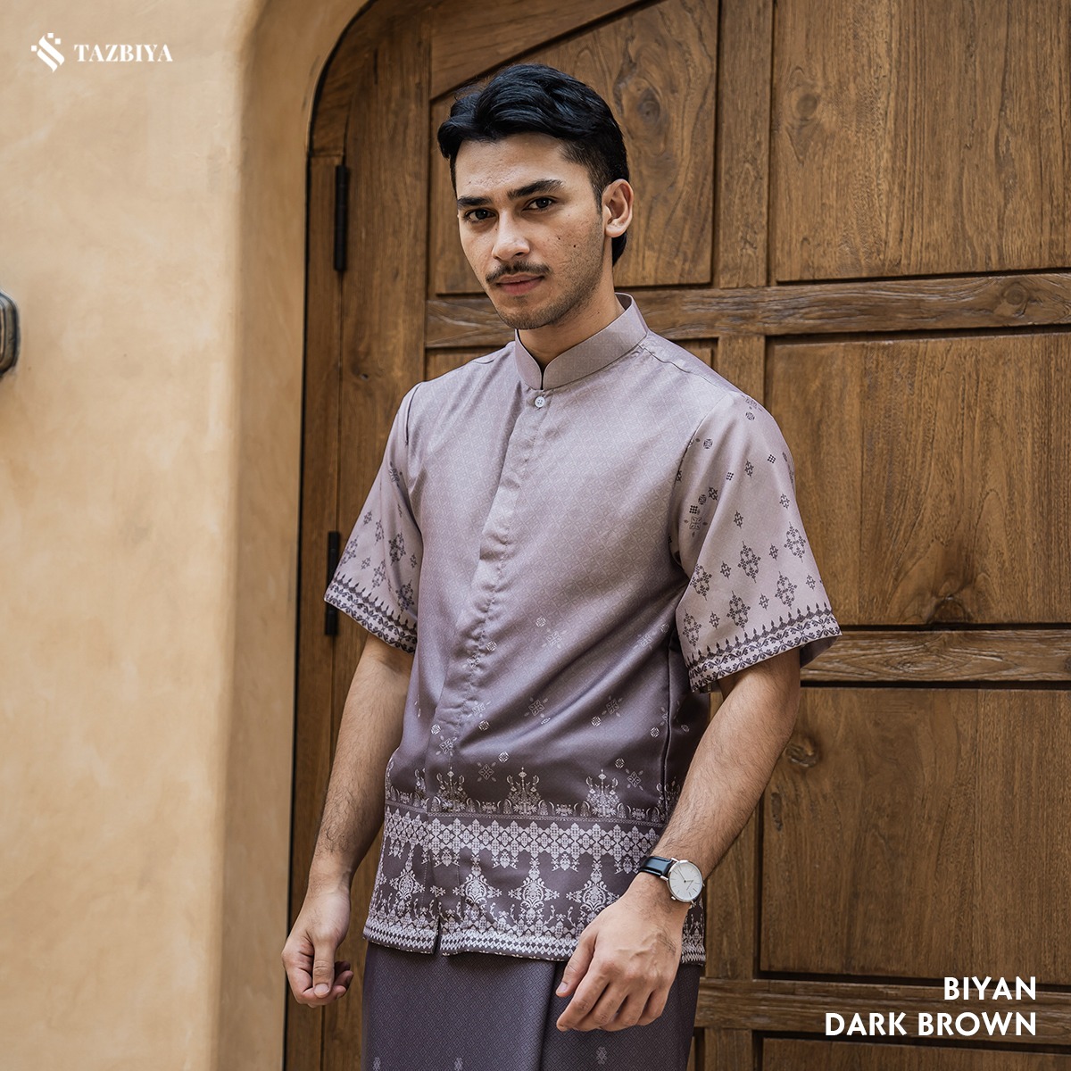 TAZBIYA KOKO DEWASA BIYAN SERIES | KOKO LENGAN PENDEK MOTIF | KOKO PRIA DEWASA | KEMEJA MUSLIM DEWASA MODERN