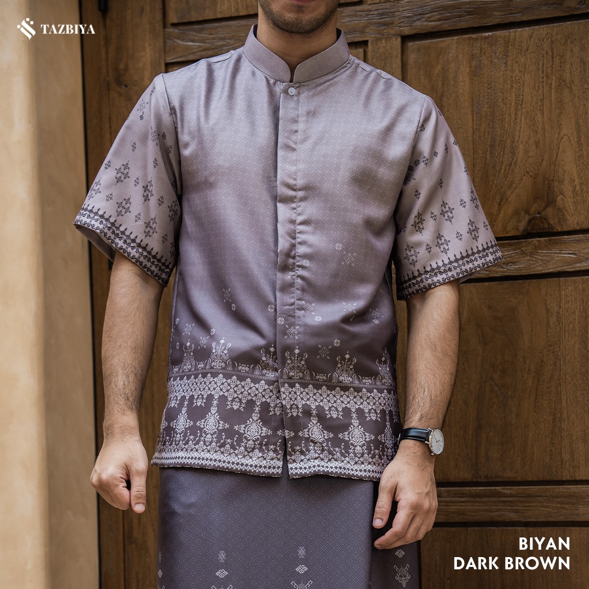 TAZBIYA KOKO DEWASA BIYAN SERIES | KOKO LENGAN PENDEK MOTIF | KOKO PRIA DEWASA | KEMEJA MUSLIM DEWASA MODERN