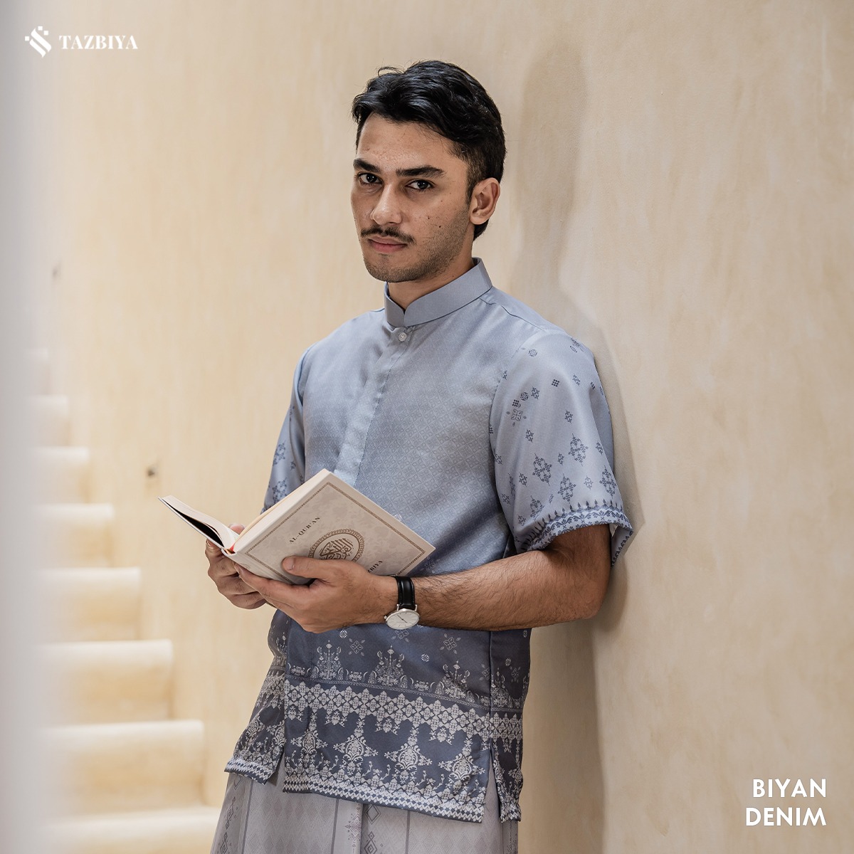 TAZBIYA KOKO DEWASA BIYAN SERIES | KOKO LENGAN PENDEK MOTIF | KOKO PRIA DEWASA | KEMEJA MUSLIM DEWASA MODERN