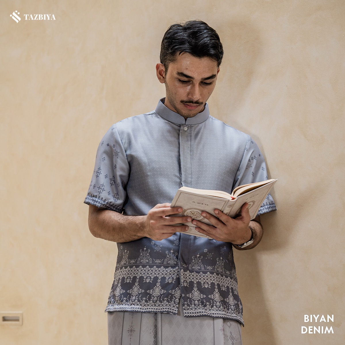 TAZBIYA KOKO DEWASA BIYAN SERIES | KOKO LENGAN PENDEK MOTIF | KOKO PRIA DEWASA | KEMEJA MUSLIM DEWASA MODERN