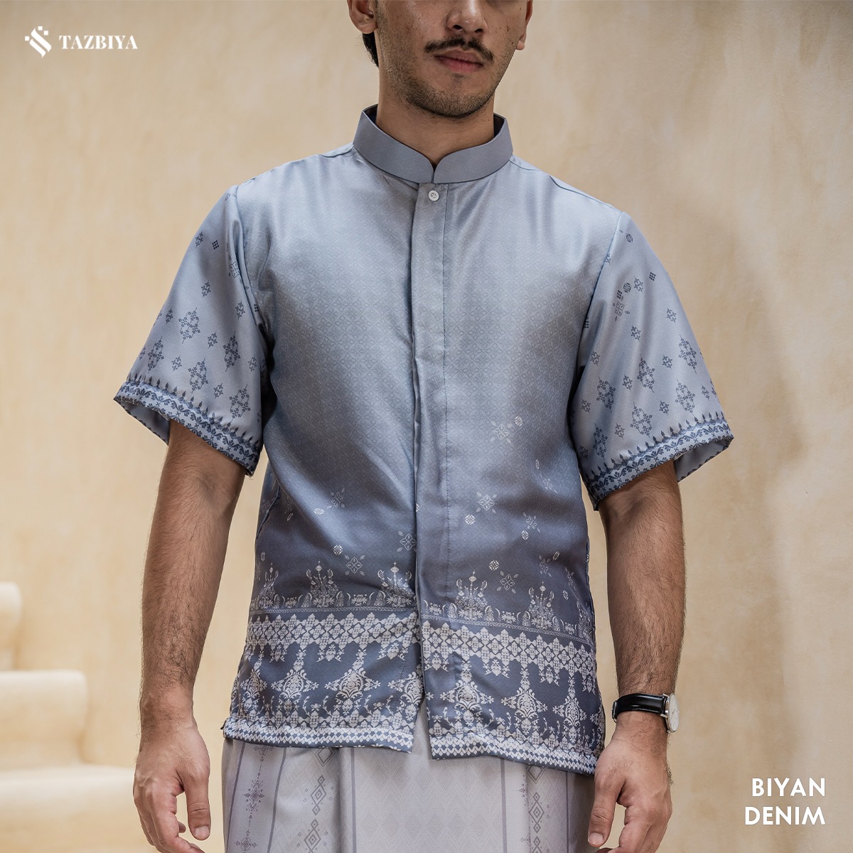 TAZBIYA KOKO DEWASA BIYAN SERIES | KOKO LENGAN PENDEK MOTIF | KOKO PRIA DEWASA | KEMEJA MUSLIM DEWASA MODERN