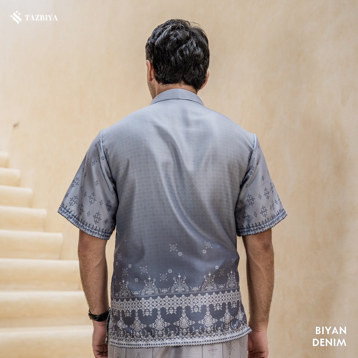 TAZBIYA KOKO DEWASA BIYAN SERIES | KOKO LENGAN PENDEK MOTIF | KOKO PRIA DEWASA | KEMEJA MUSLIM DEWASA MODERN