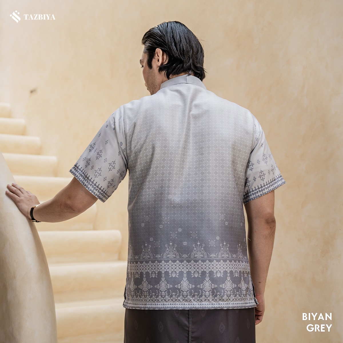 TAZBIYA KOKO DEWASA BIYAN SERIES | KOKO LENGAN PENDEK MOTIF | KOKO PRIA DEWASA | KEMEJA MUSLIM DEWASA MODERN