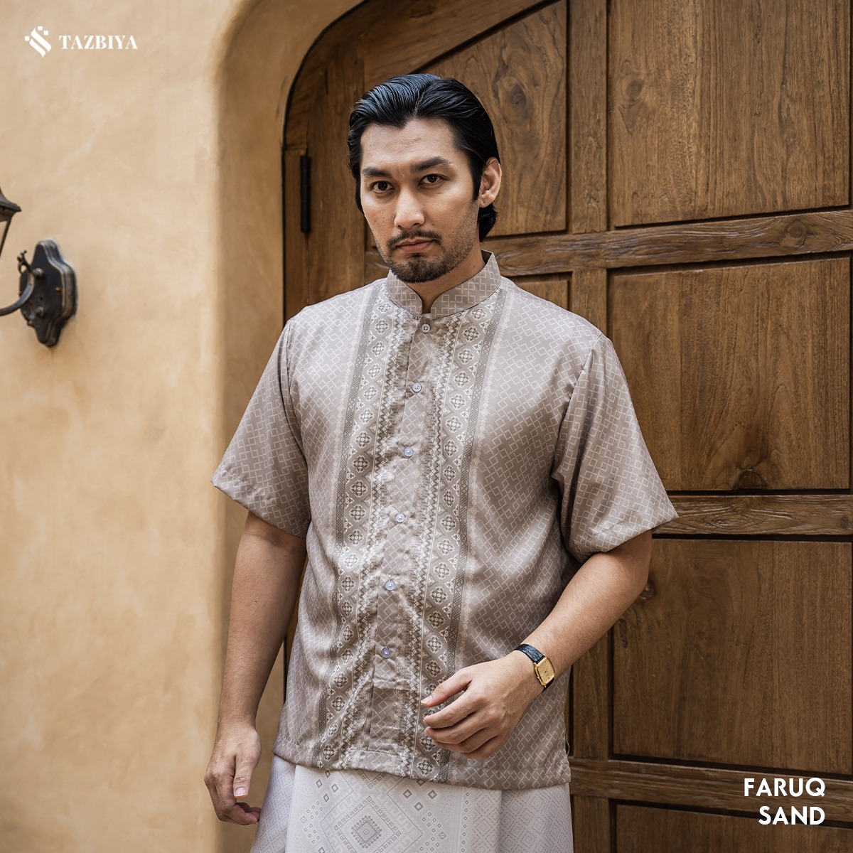 TAZBIYA KOKO DEWASA FARUQ SERIES | KOKO LENGAN PENDEK MOTIF | KOKO PRIA DEWASA | KEMEJA MUSLIM DEWASA MODERN