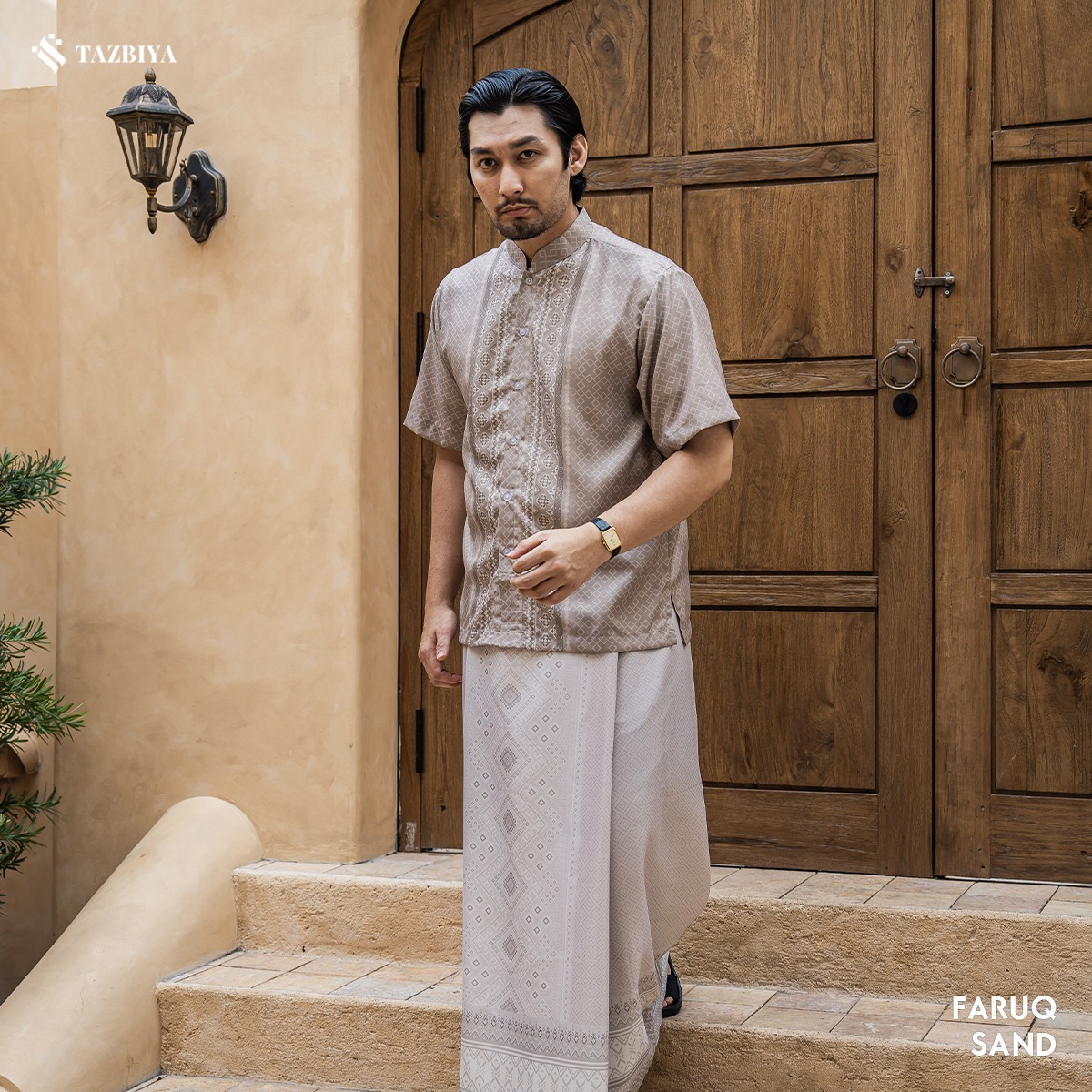 TAZBIYA KOKO DEWASA FARUQ SERIES | KOKO LENGAN PENDEK MOTIF | KOKO PRIA DEWASA | KEMEJA MUSLIM DEWASA MODERN