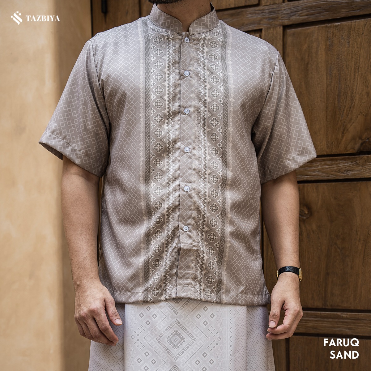TAZBIYA KOKO DEWASA FARUQ SERIES | KOKO LENGAN PENDEK MOTIF | KOKO PRIA DEWASA | KEMEJA MUSLIM DEWASA MODERN