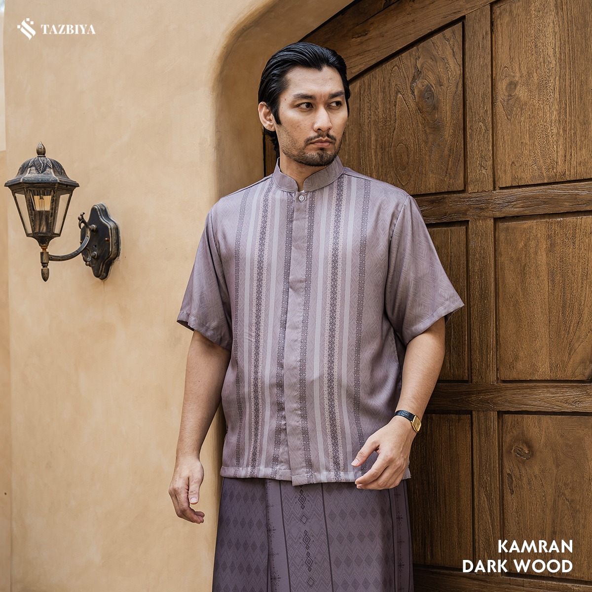 TAZBIYA KOKO DEWASA KAMRAN SERIES | KOKO LENGAN PENDEK MOTIF | KOKO PRIA DEWASA | KEMEJA MUSLIM DEWASA MODERN