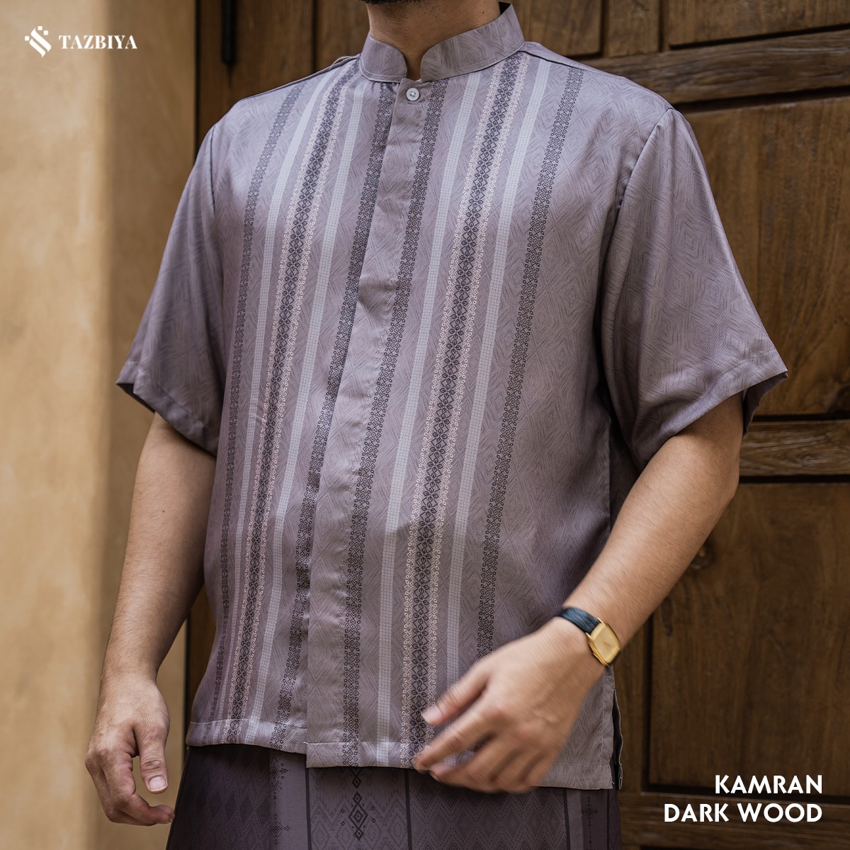 TAZBIYA KOKO DEWASA KAMRAN SERIES | KOKO LENGAN PENDEK MOTIF | KOKO PRIA DEWASA | KEMEJA MUSLIM DEWASA MODERN