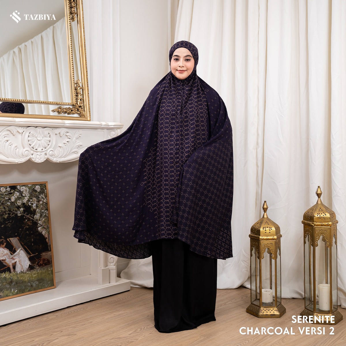 TAZBIYA SERENITE SERIES | MUKENA RAYON 2IN1 DEWASA MONOGRAM SERIES FREE SAJADAH