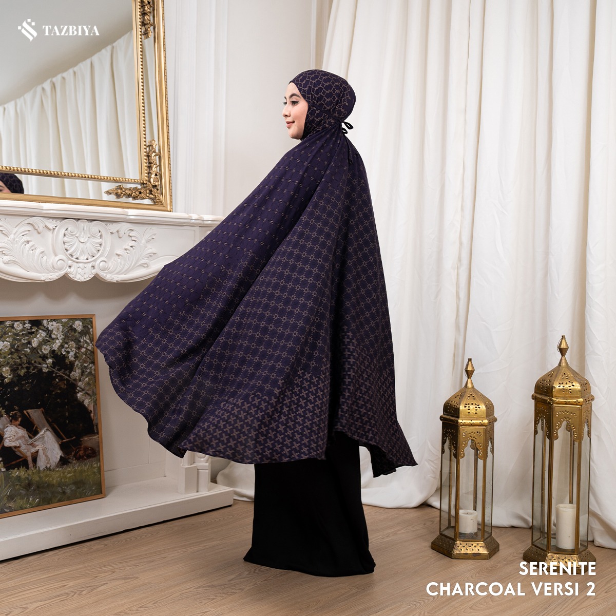 TAZBIYA SERENITE SERIES | MUKENA RAYON 2IN1 DEWASA MONOGRAM SERIES FREE SAJADAH