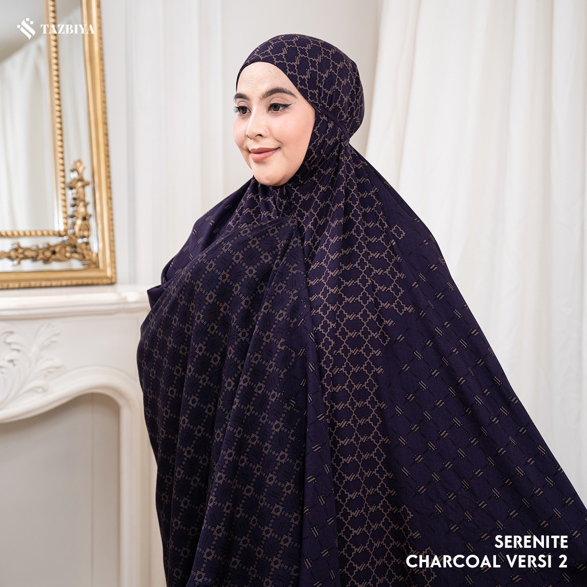 TAZBIYA SERENITE SERIES | MUKENA RAYON 2IN1 DEWASA MONOGRAM SERIES FREE SAJADAH