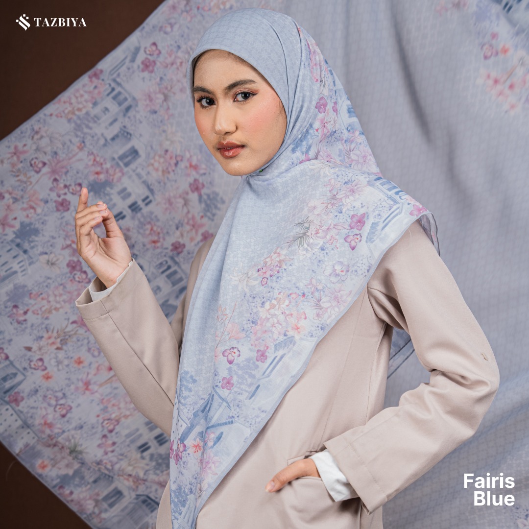TAZBIYA SCARF - FAIRIS SERIES I TAZBIYA HIJAB VOAL MOTIF JAHIT TEPI