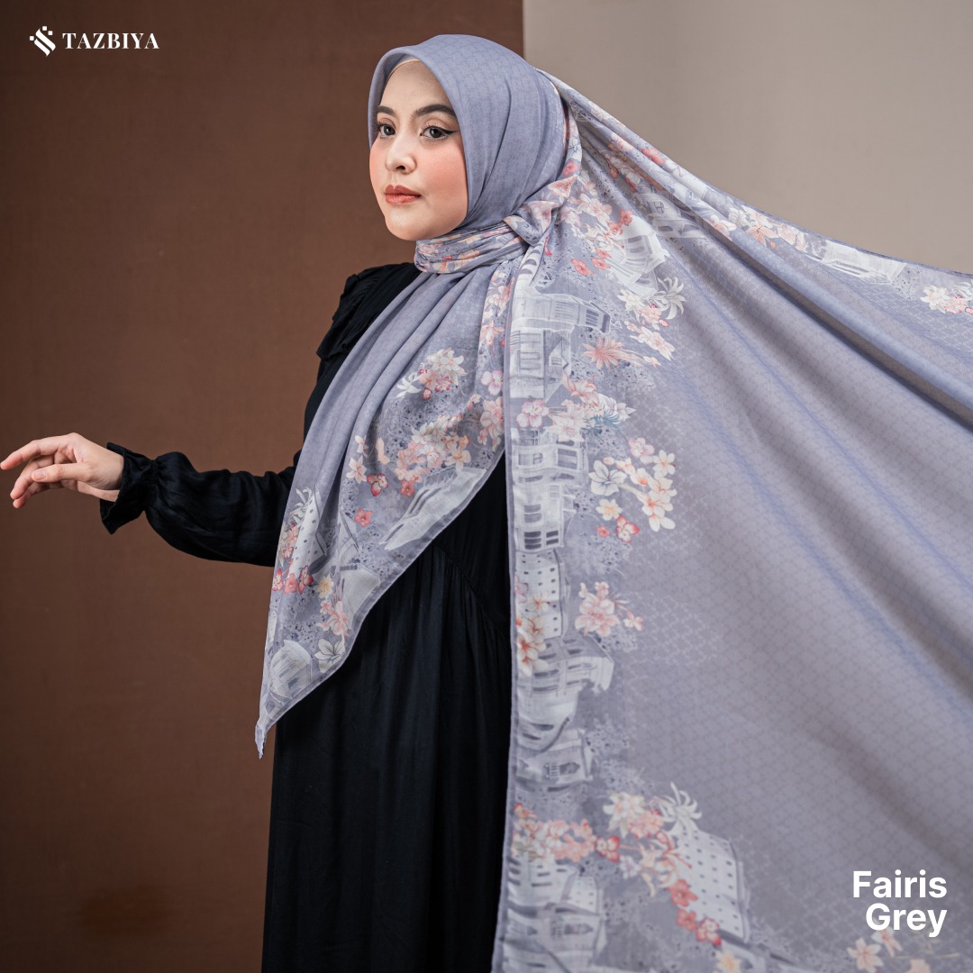 TAZBIYA SCARF - FAIRIS SERIES I TAZBIYA HIJAB VOAL MOTIF JAHIT TEPI