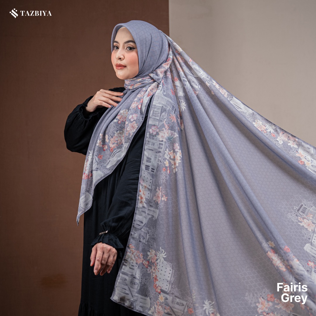 TAZBIYA SCARF - FAIRIS SERIES I TAZBIYA HIJAB VOAL MOTIF JAHIT TEPI