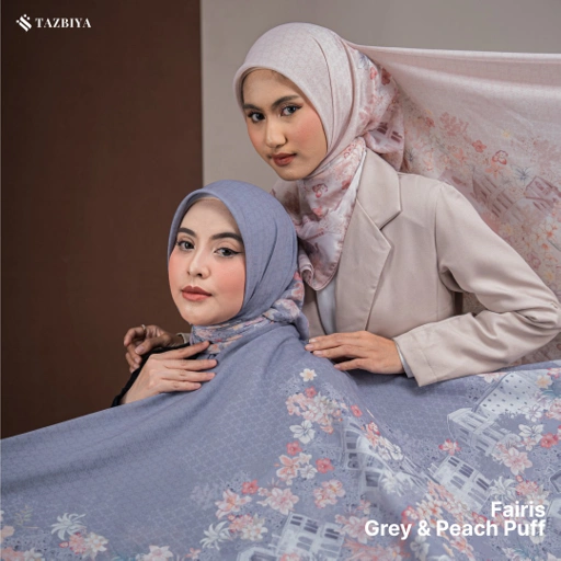 Image of TAZBIYA SCARF - FAIRIS SERIES I TAZBIYA HIJAB VOAL MOTIF JAHIT TEPI 