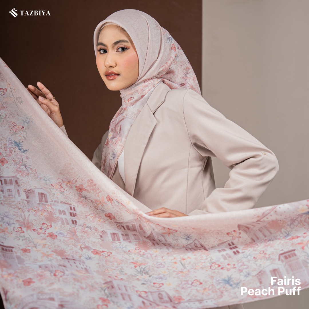 TAZBIYA SCARF - FAIRIS SERIES I TAZBIYA HIJAB VOAL MOTIF JAHIT TEPI