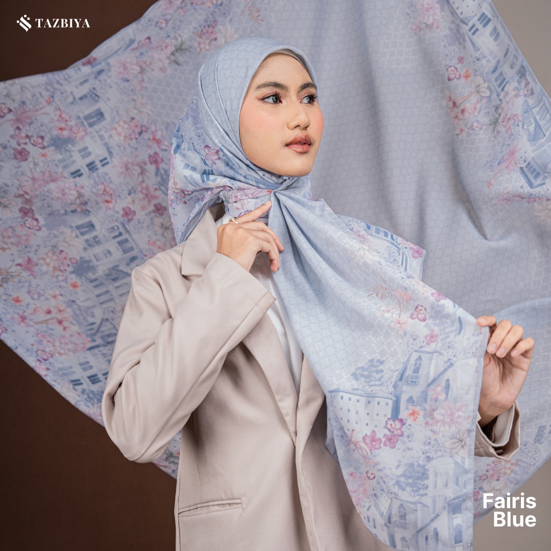 TAZBIYA SCARF - FAIRIS SERIES I TAZBIYA HIJAB VOAL MOTIF JAHIT TEPI