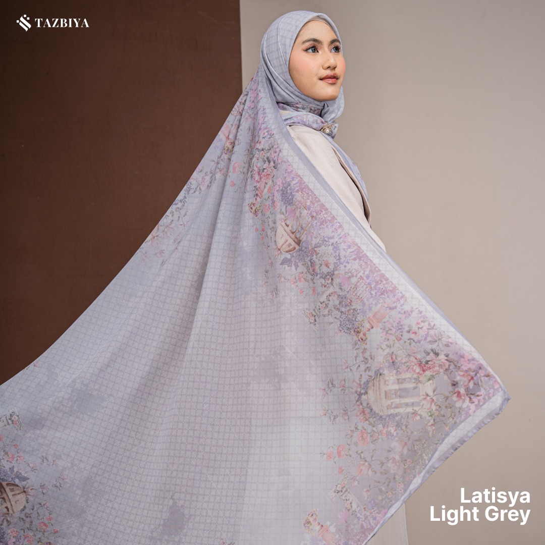 TAZBIYA SCARF - LATISYA SERIES I TAZBIYA HIJAB VOAL MOTIF JAHIT TEPI